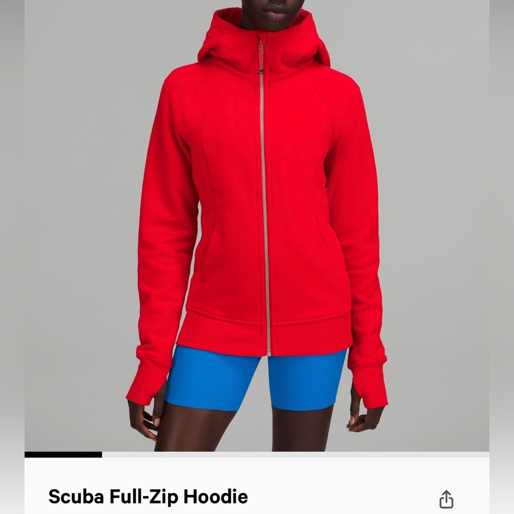 dark red lululemon scuba full zip